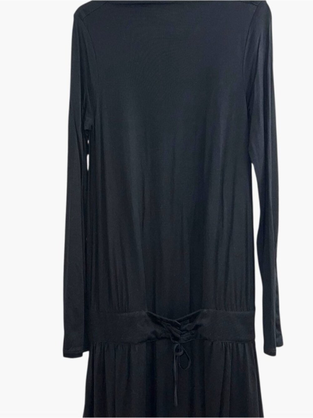 Burberry Black Drop Waist Corset Longsleeve 100% Silk maxi dress Whimsygoth - Picture 7 of 12